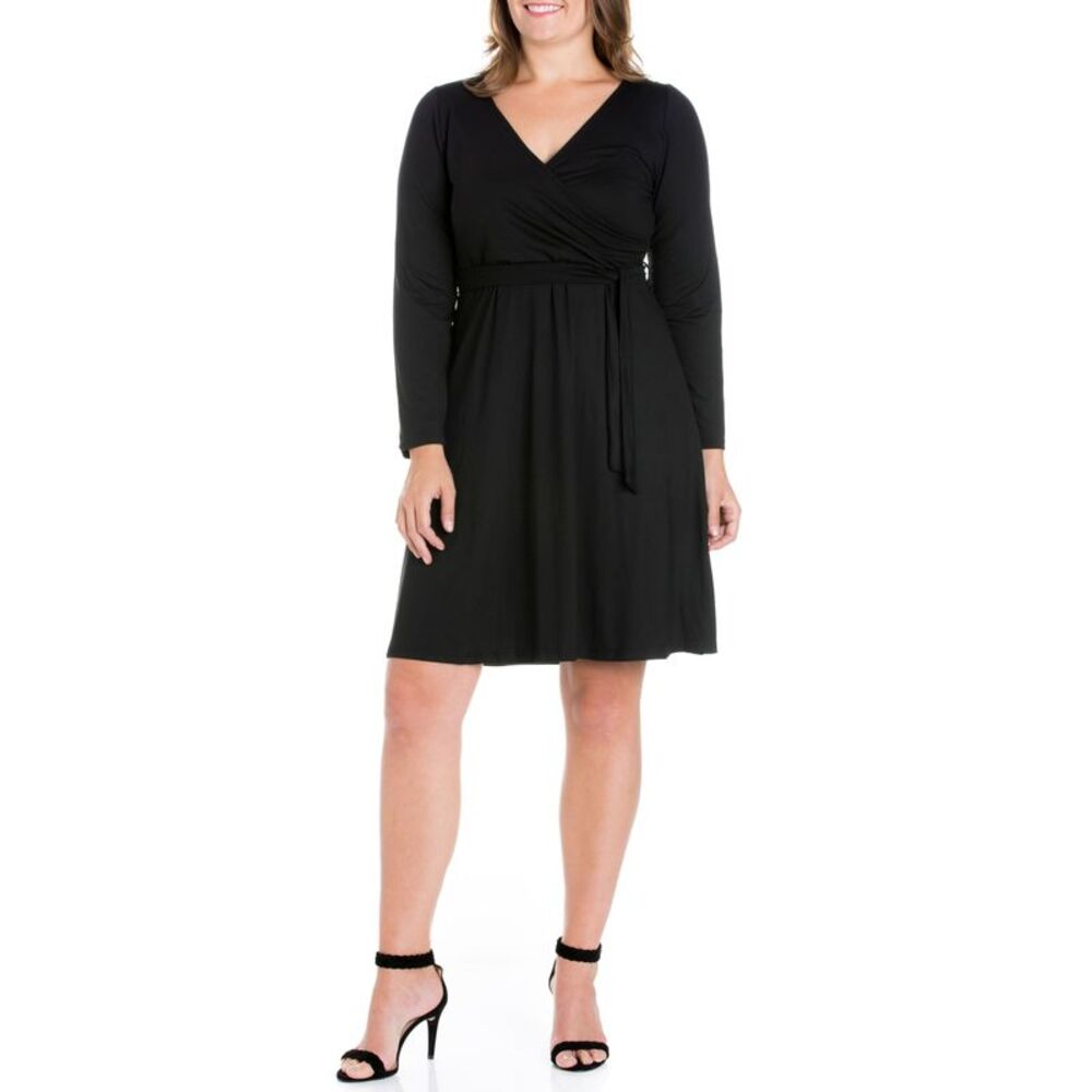 Womens Plus Size Classic Belted Dress